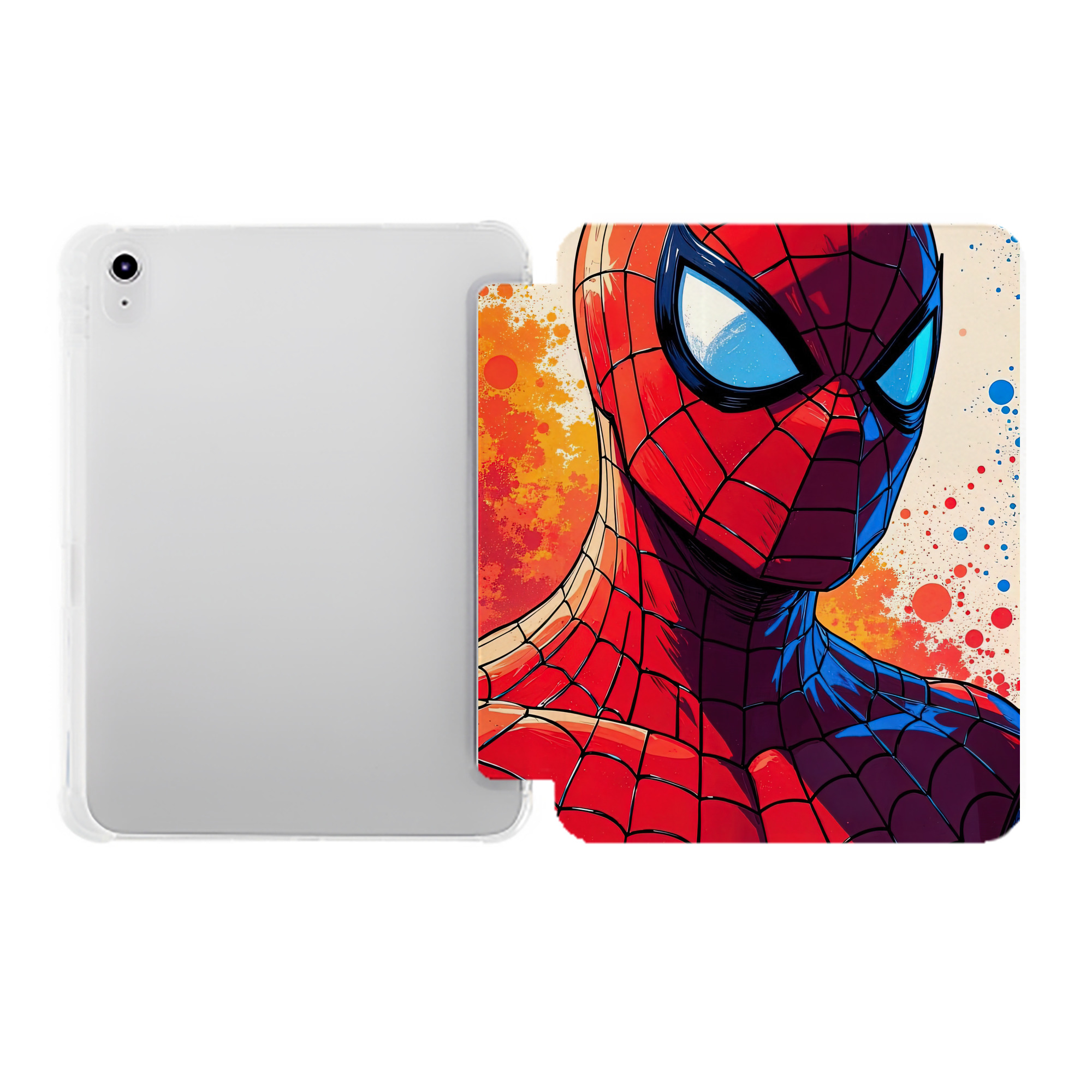 （画像用） Spider Man スパイダーマン IPad ケース ペン収納付き 三つ折りスタンド PUレザー×シリコン 対応機種9.5/10.5/10.9インチ